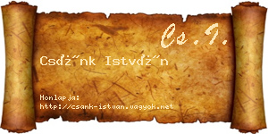 Csánk István névjegykártya